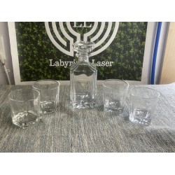 5 Pc Square Glass Decantor Set