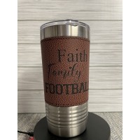 20 oz Football Leatherette Tumbler