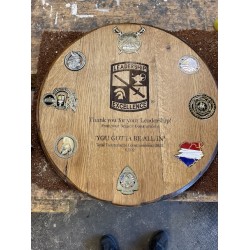 Engraved Bourbon Barrel Lid