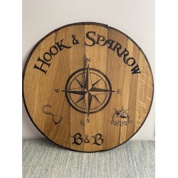 Engraved Bourbon Barrel Lid