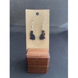 Ebony Black Cat Earring