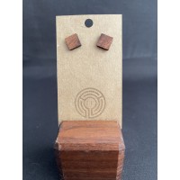 Square Wooden Stud Earrrings