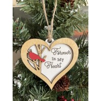 Cardinal Heart Ornament 