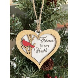 Cardinal Heart Ornament 