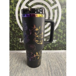 40oz Skull and Rose Tumbler